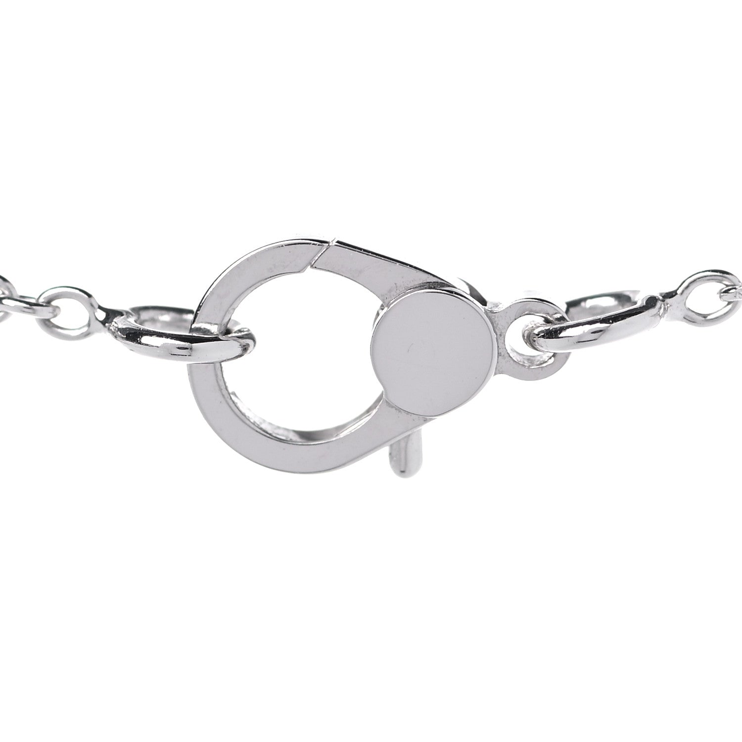 Hermes 18K White Gold Diamond Finesse Pendant Necklace 4 of 5
