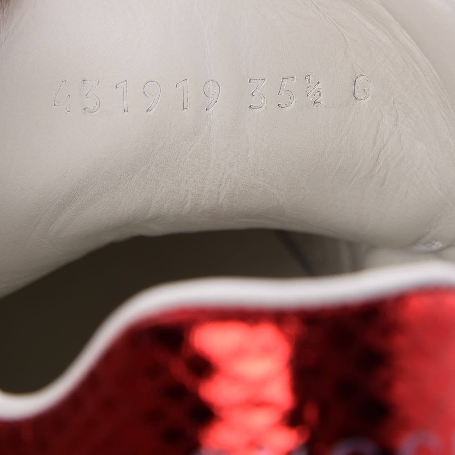 Gucci Calfskin Web Crystal Mouth Ace Sneakers 35.5 White 9 of 10