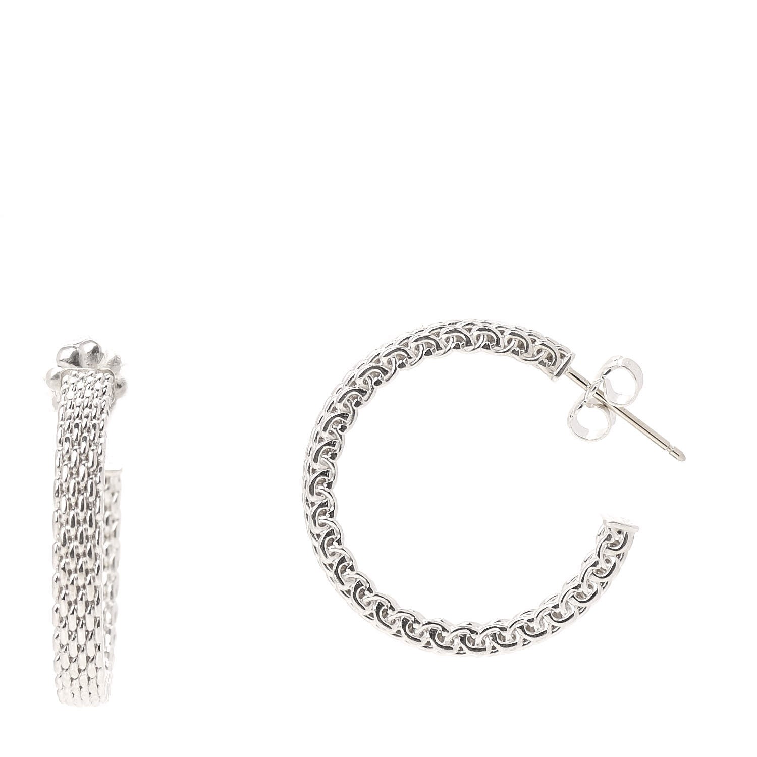 Tiffany Sterling Silver Narrow Somerset Hoop Earrings 1 of 5