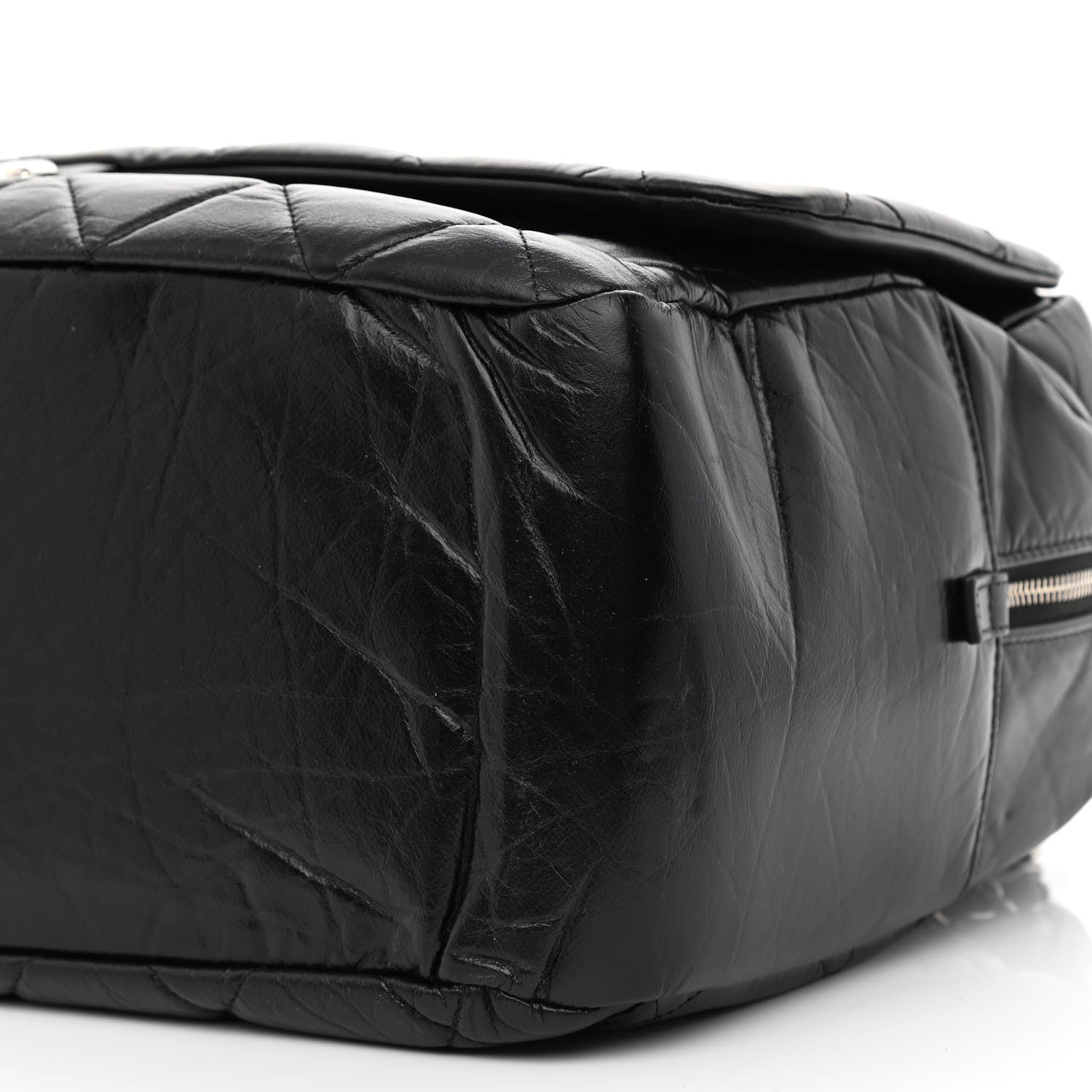 Chanel Aged Calfskin Quilted Large Express Bowling Bag Black 10 of 10