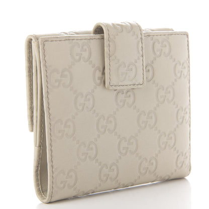 Gucci Guccissima Lovely Heart French Flap Wallet White 3 of 10