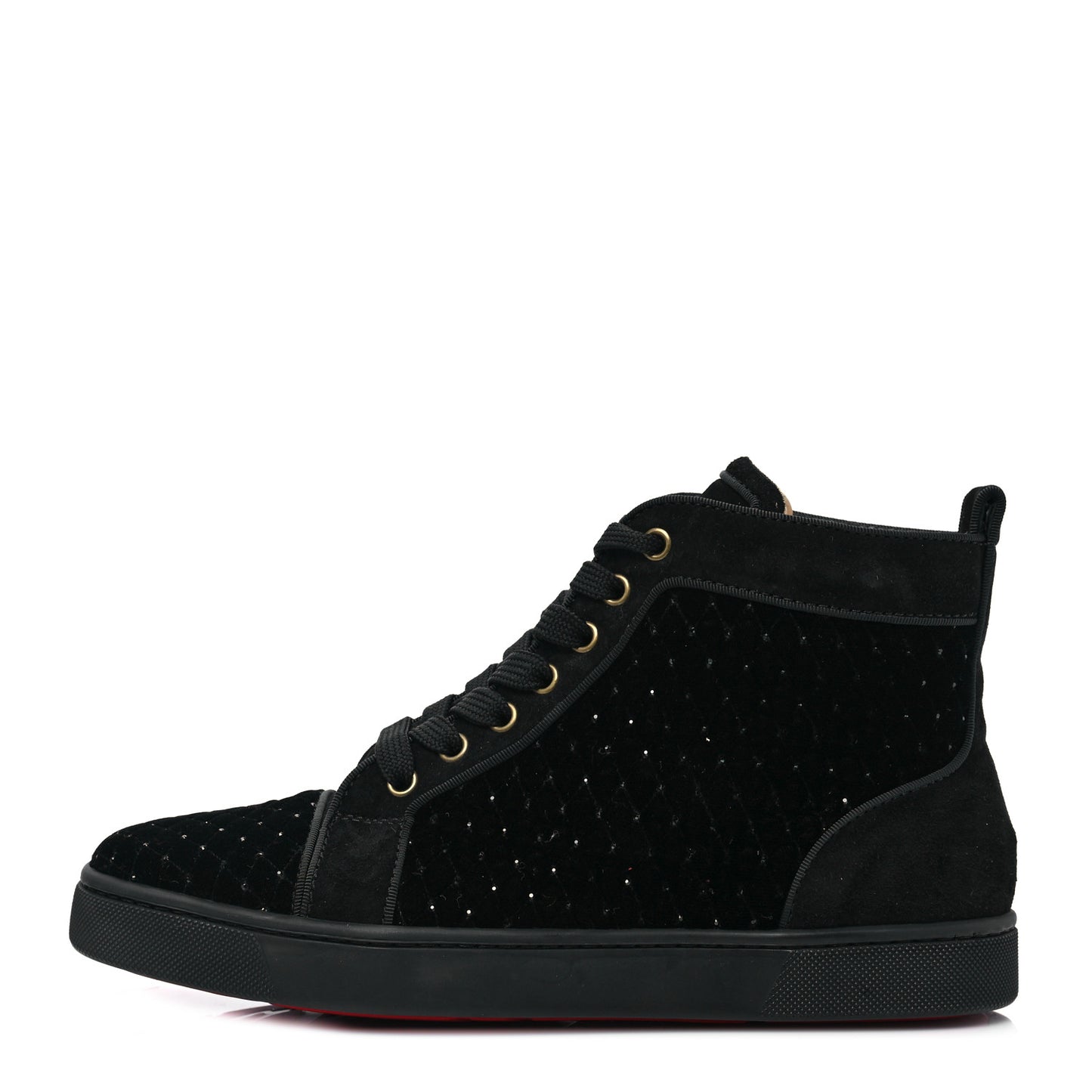 Crystal Veau Velours Womens Louis Orlato Flat Sneakers 39.5 Black