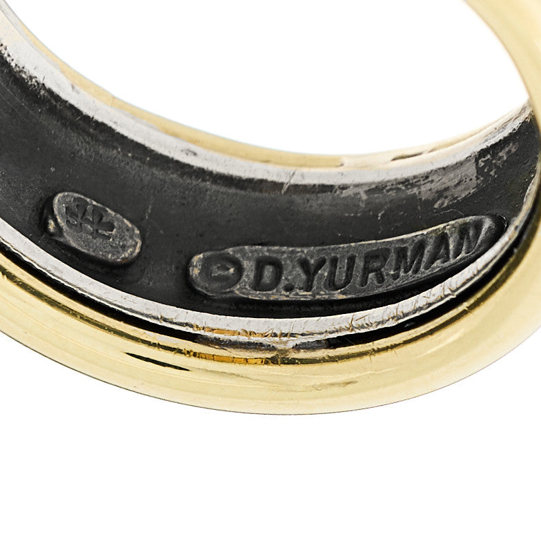 Sterling Silver 14K Yellow Gold Citrine 9mm Cable Band Ring 53 6.25