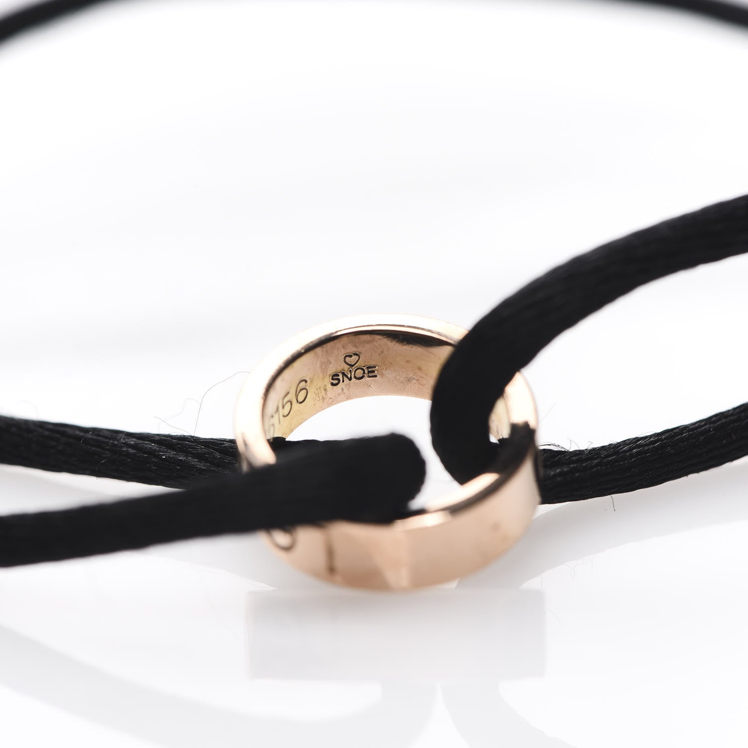 Cartier 18K Pink Gold Charity LOVE Adjustable Cord Bracelet Black 5 of 5