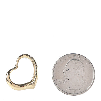 Tiffany 18K Yellow Gold 22mm Elsa Peretti Open Heart Pendant 2 of 3