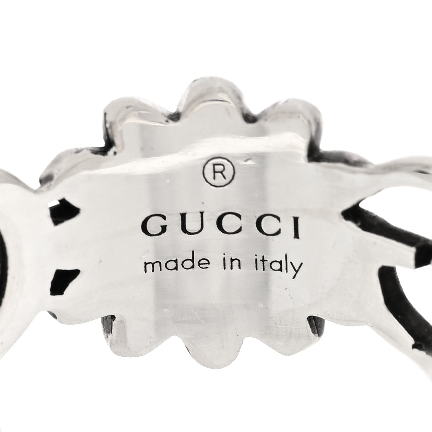 Gucci Sterling Silver Mother of Pearl Double G Marmont Flower Ring 57 8 4 of 4