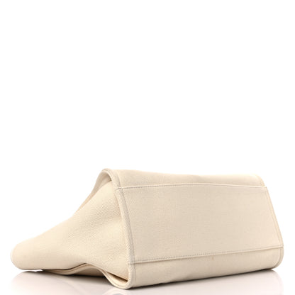 Chanel Canvas Pearl Medium Deauville Tote Ecru Beige 3 of 10