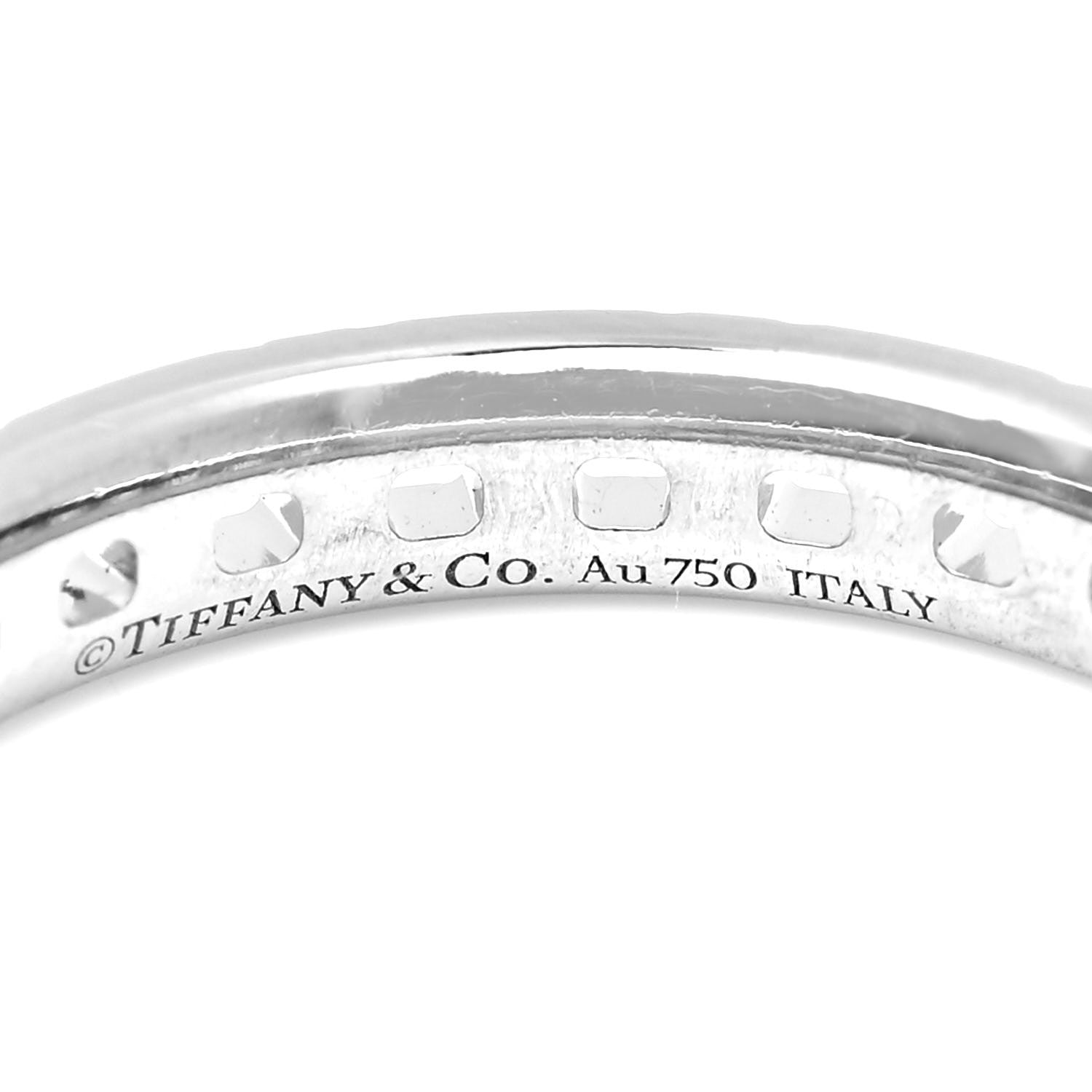 Tiffany 18K White Gold Diamond T True Narrow Band Ring 56 7.5 4 of 4