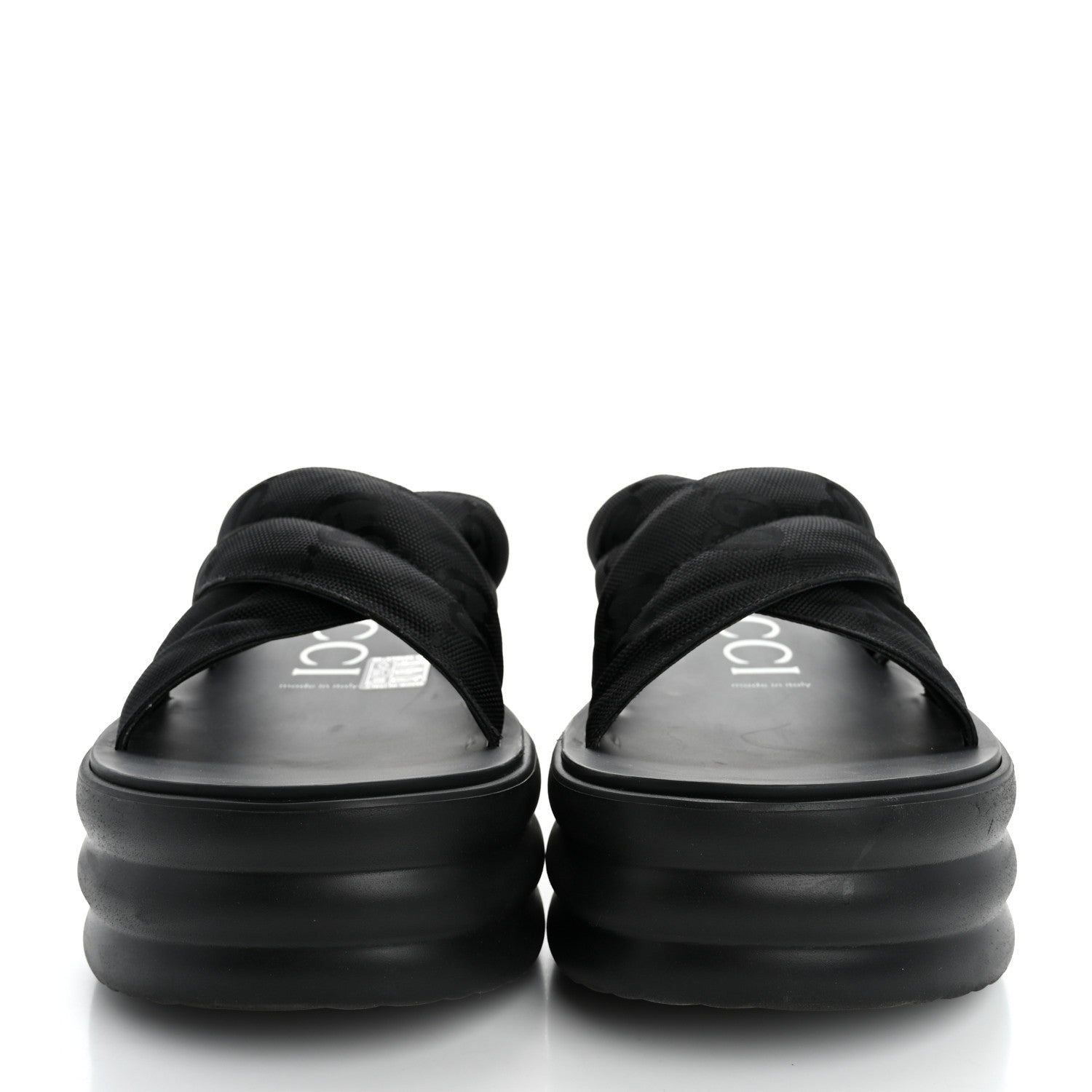 Gucci GG Nylon Platform Slide Sandals 39 Black 3 of 9