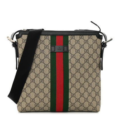 Gucci GG Supreme Monogram Web Messenger Bag Black 1 of 15