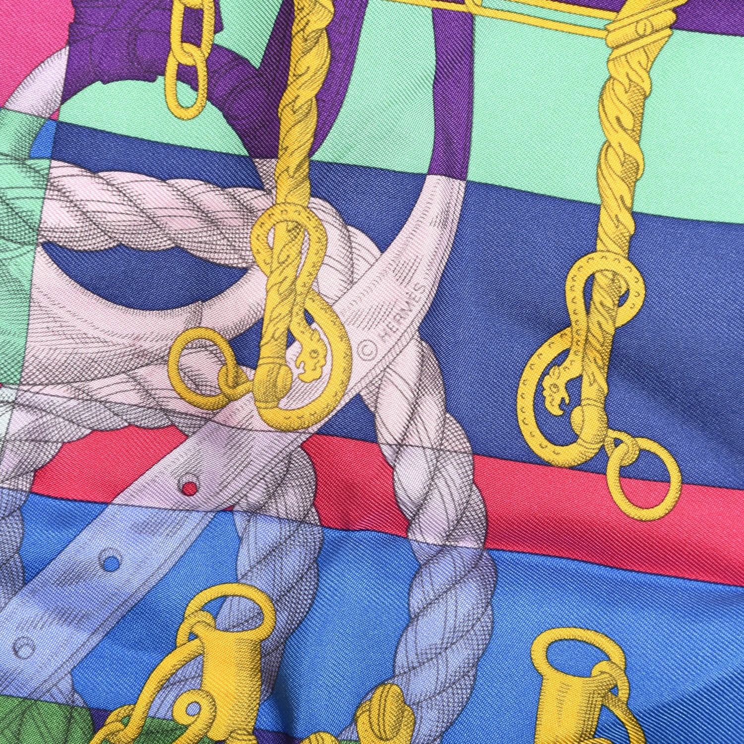 Hermes Silk Della Cavalleria Pocket Square 5 of 6