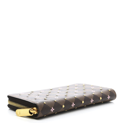 Louis Vuitton Damier Ebene Studded Zippy Wallet Rose Ballerine 4 of 5