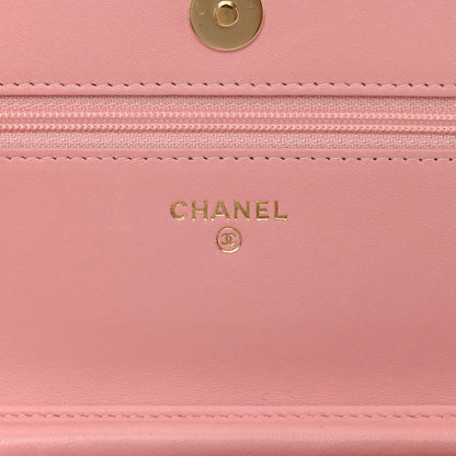 Chanel Tweed Quilted Wallet On Chain WOC Blue Pink Gold 7 of 11