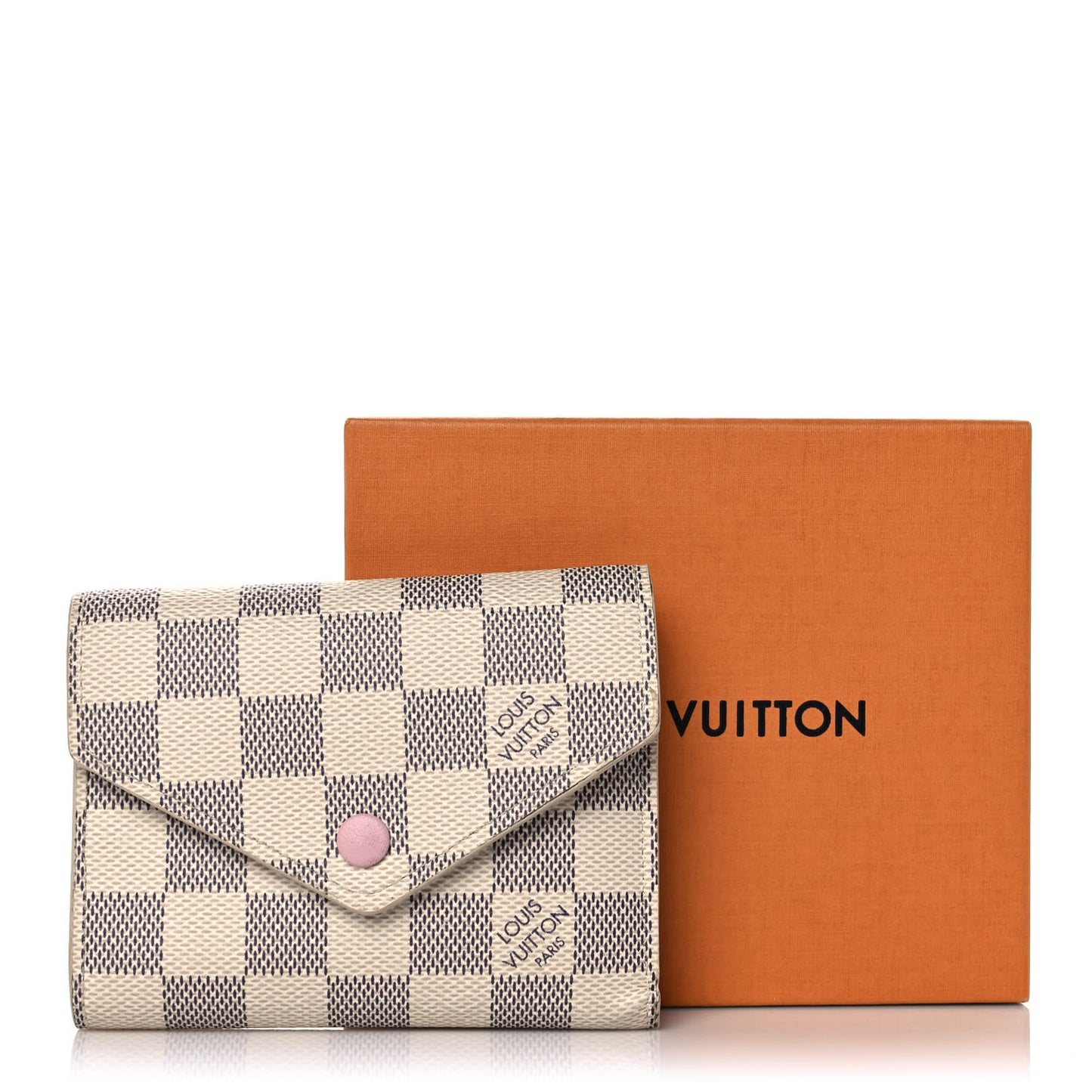 Damier Azur Victorine Wallet Rose Ballerine