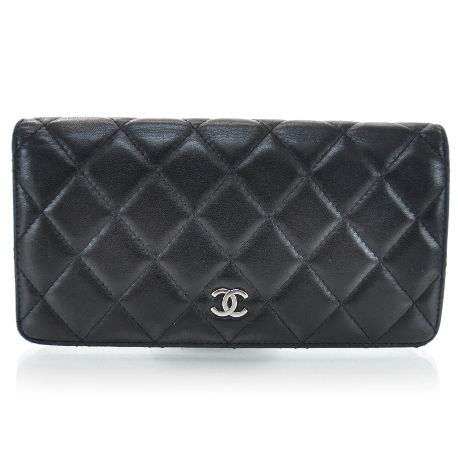 Chanel Lambskin Yen Wallet Black 1 of 7