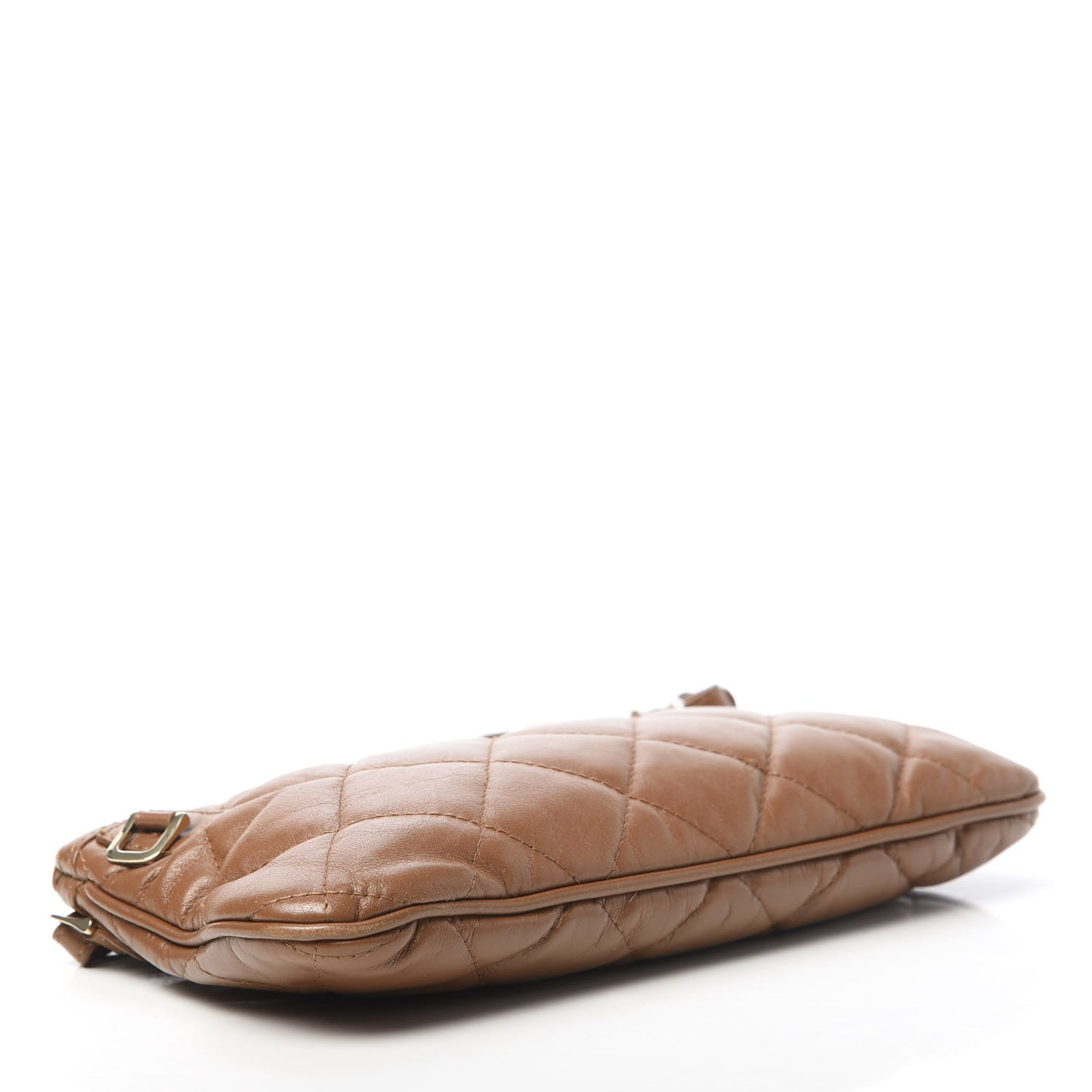 Lambskin Quilted Small Manor Pochette Shoulder Bag Dark Beige