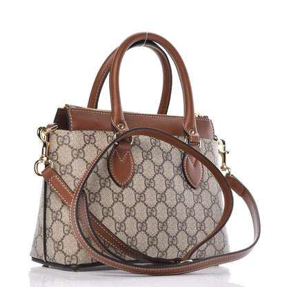 Gucci GG Supreme Monogram Mini Zip Top Tote Beige Tuscany 3 of 9