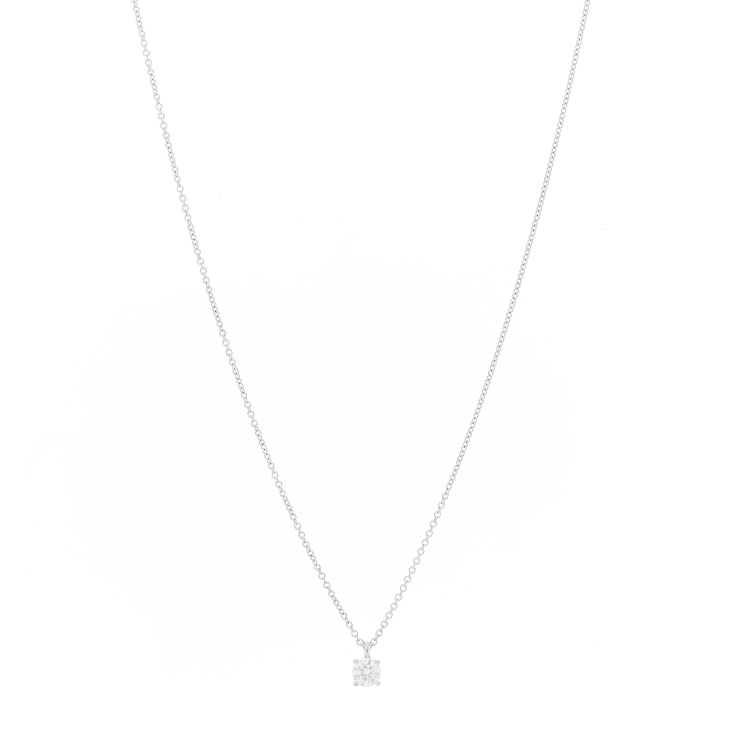 Tiffany Platinum Diamond .28ct Solitaire Pendant Necklace 1 of 4