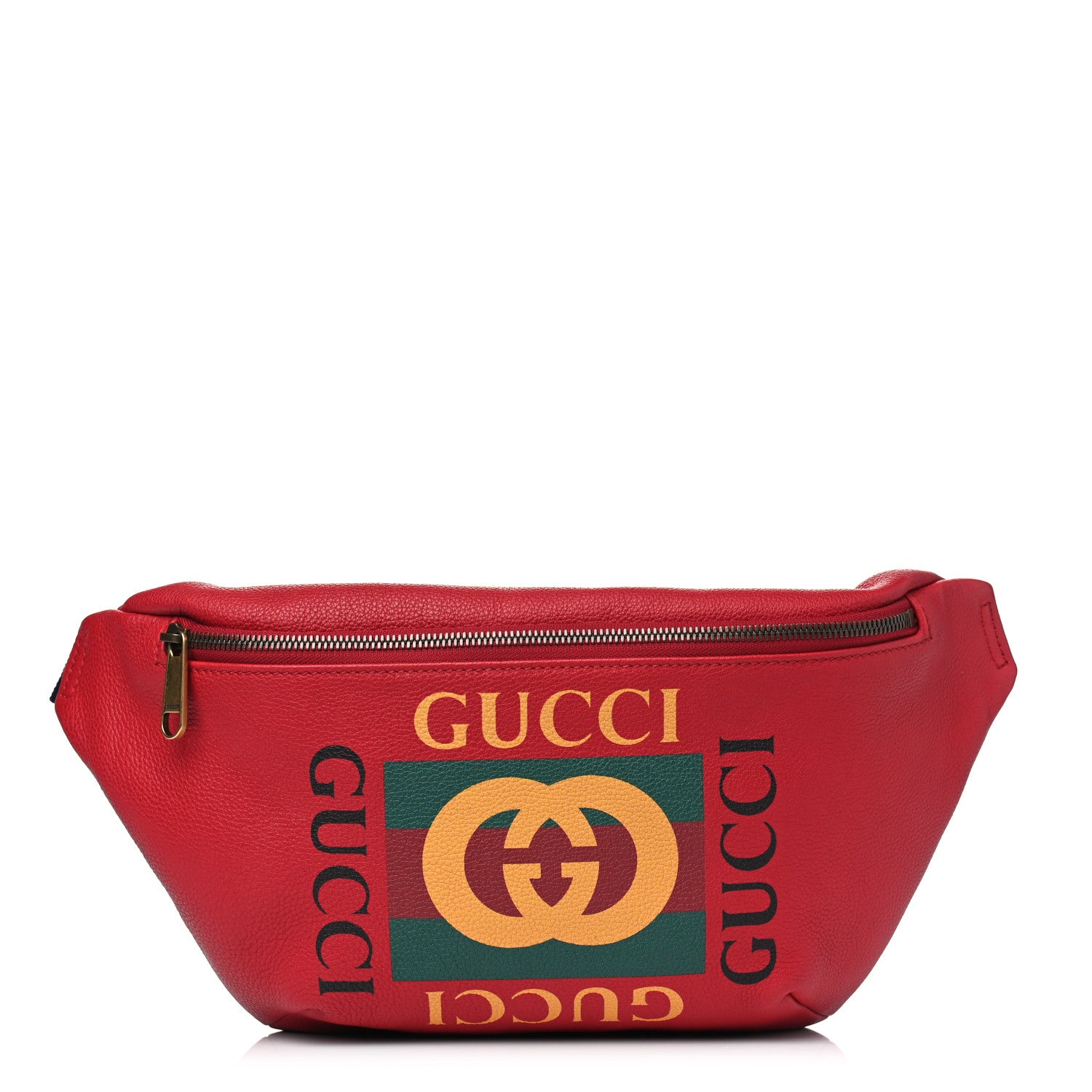 Gucci Grained Calfskin Logo Belt Bag Hibiscus Red 1 of 5