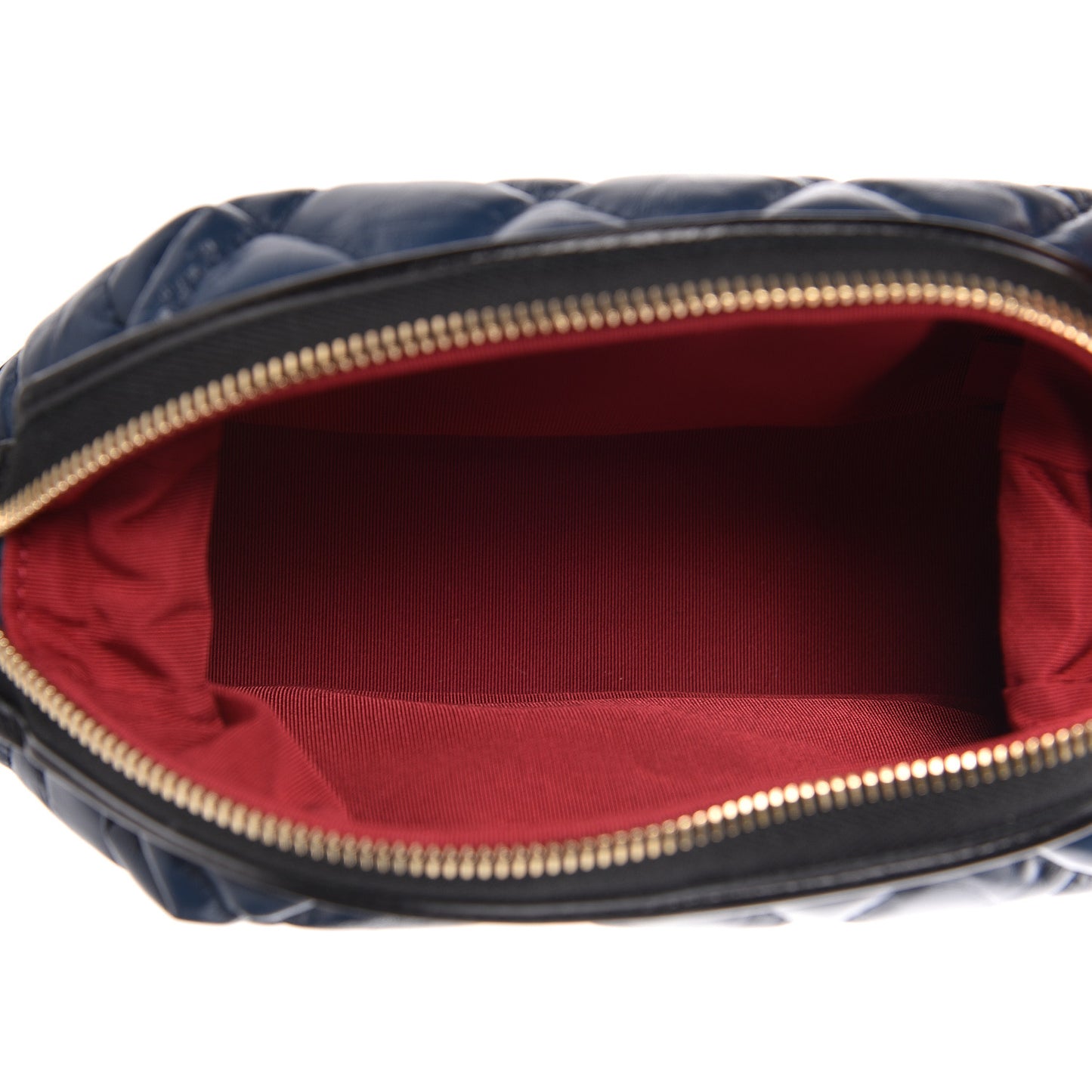Aged Calfskin Quilted Gabrielle Classic Pouch Blue Black