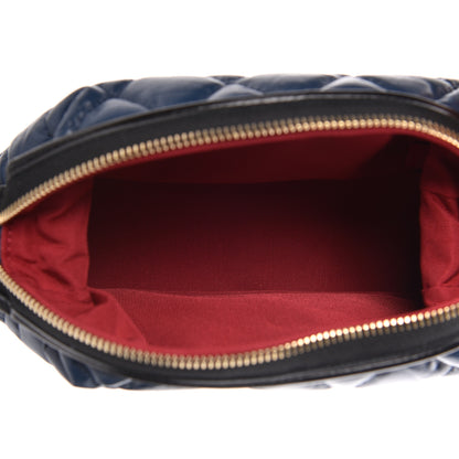 Chanel Aged Calfskin Quilted Gabrielle Classic Pouch Blue Black 7 of 9