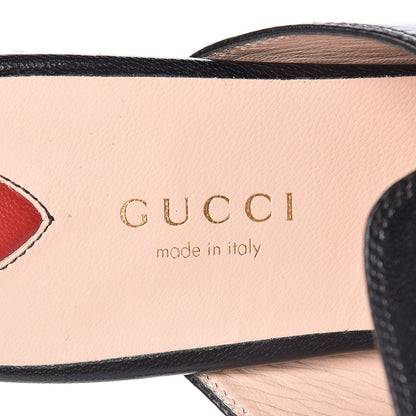 Gucci Goatskin Bee Star Embroidered Womens Princetown Slippers 36.5 Black 9 of 15