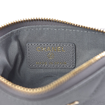 Chanel Caviar Quilted Small Cosmetic Case Grey 6 of 8