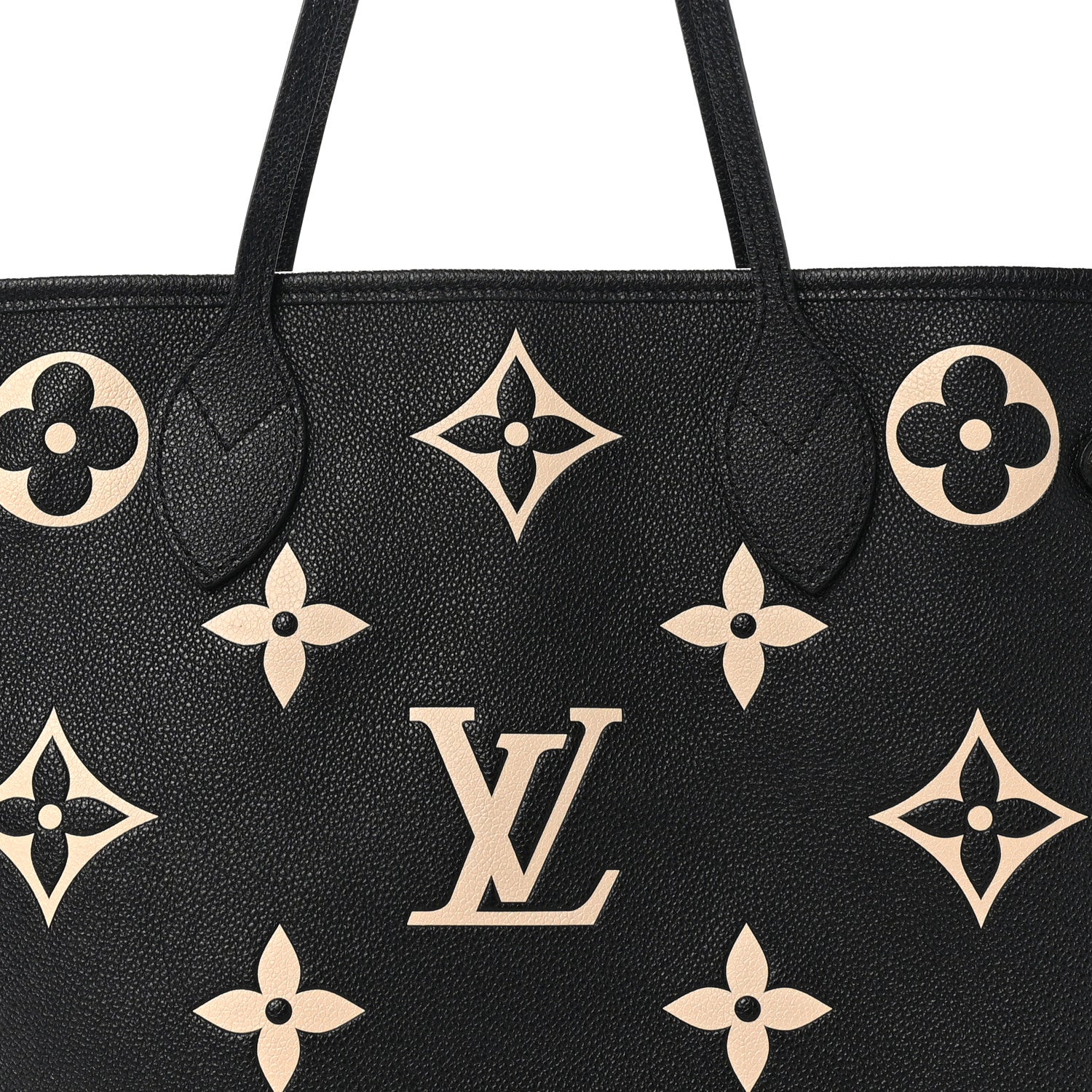 Louis Vuitton Empreinte Monogram Giant Neverfull MM Black Beige 7 of 9