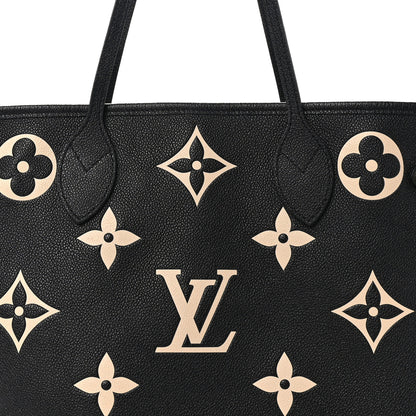 Louis Vuitton Empreinte Monogram Giant Neverfull MM Black Beige 7 of 9