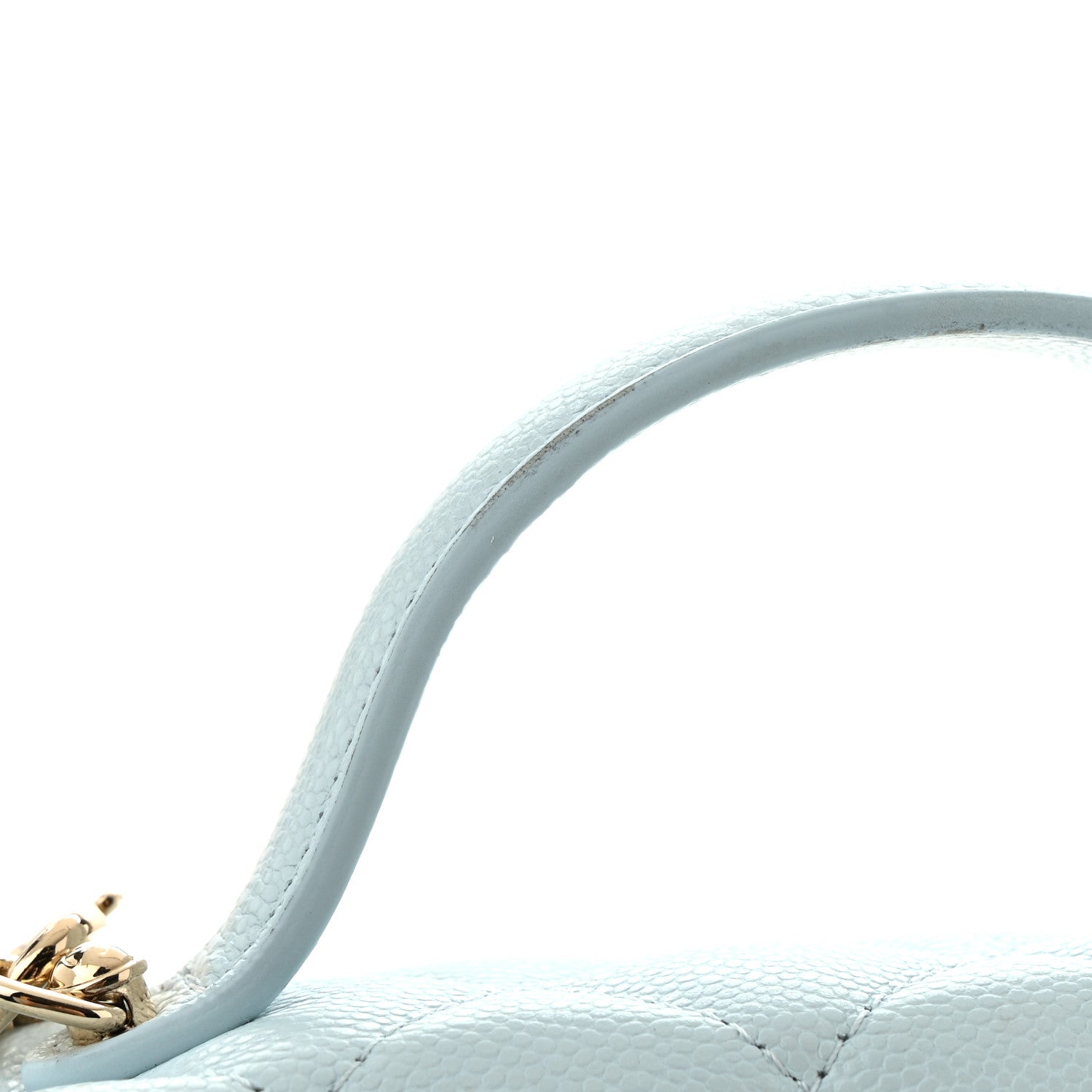 Chanel Caviar Quilted Top Handle Slim Vanity With Chain Light Blue 11 of 11