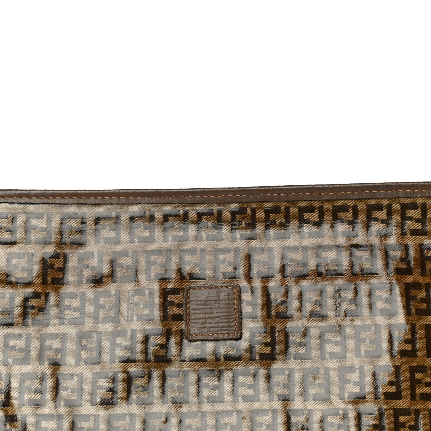 Fendi Vinyl Zucchino Zip Pouch Tobacco 7 of 17