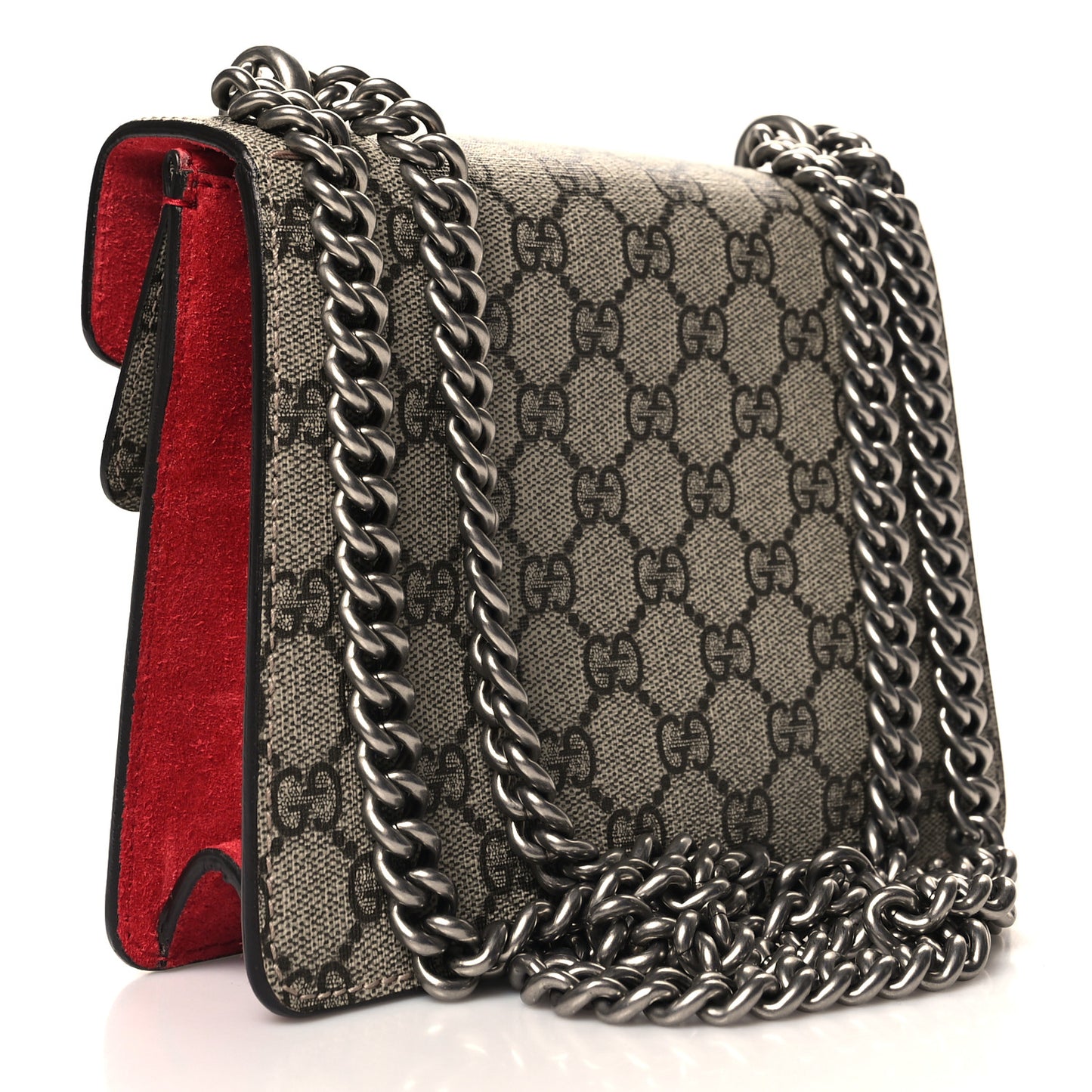 GG Supreme Monogram Mini Dionysus Shoulder Bag Hibiscus Red