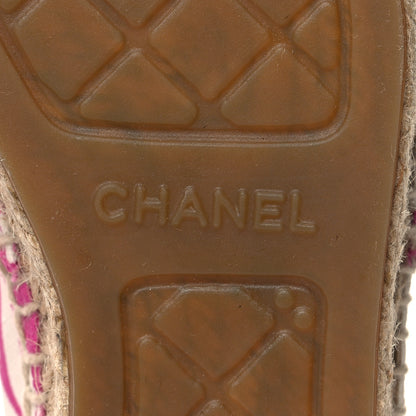 Chanel Cotton Grosgrain Espadrilles 36 Pink Ecru Black 8 of 10