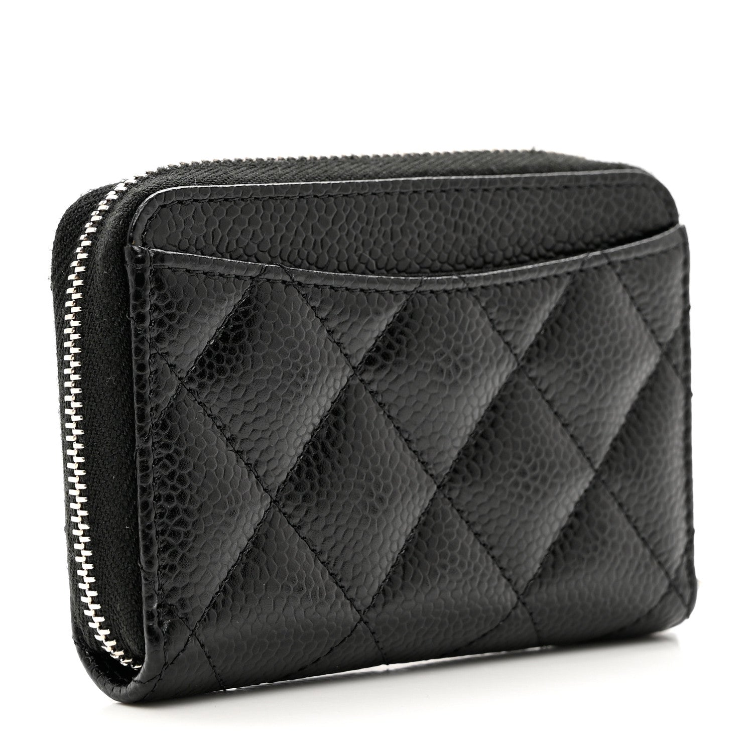 Chanel Caviar Quilted Zip Coin Purse Black 3 of 8