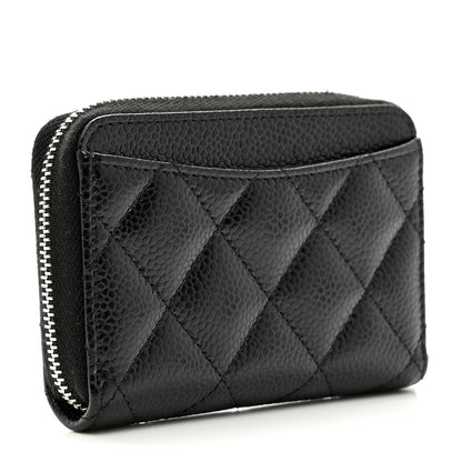 Chanel Caviar Quilted Zip Coin Purse Black 3 of 8