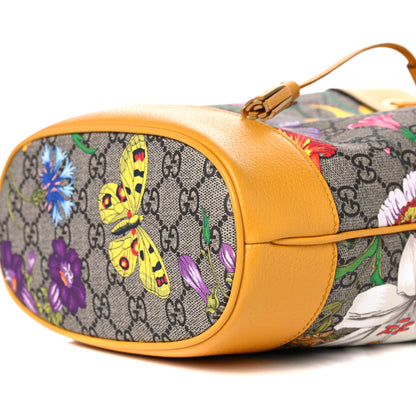 Gucci GG Supreme Monogram Flora Small Ophidia Bucket Bag Beige Multicolor Crop 10 of 13