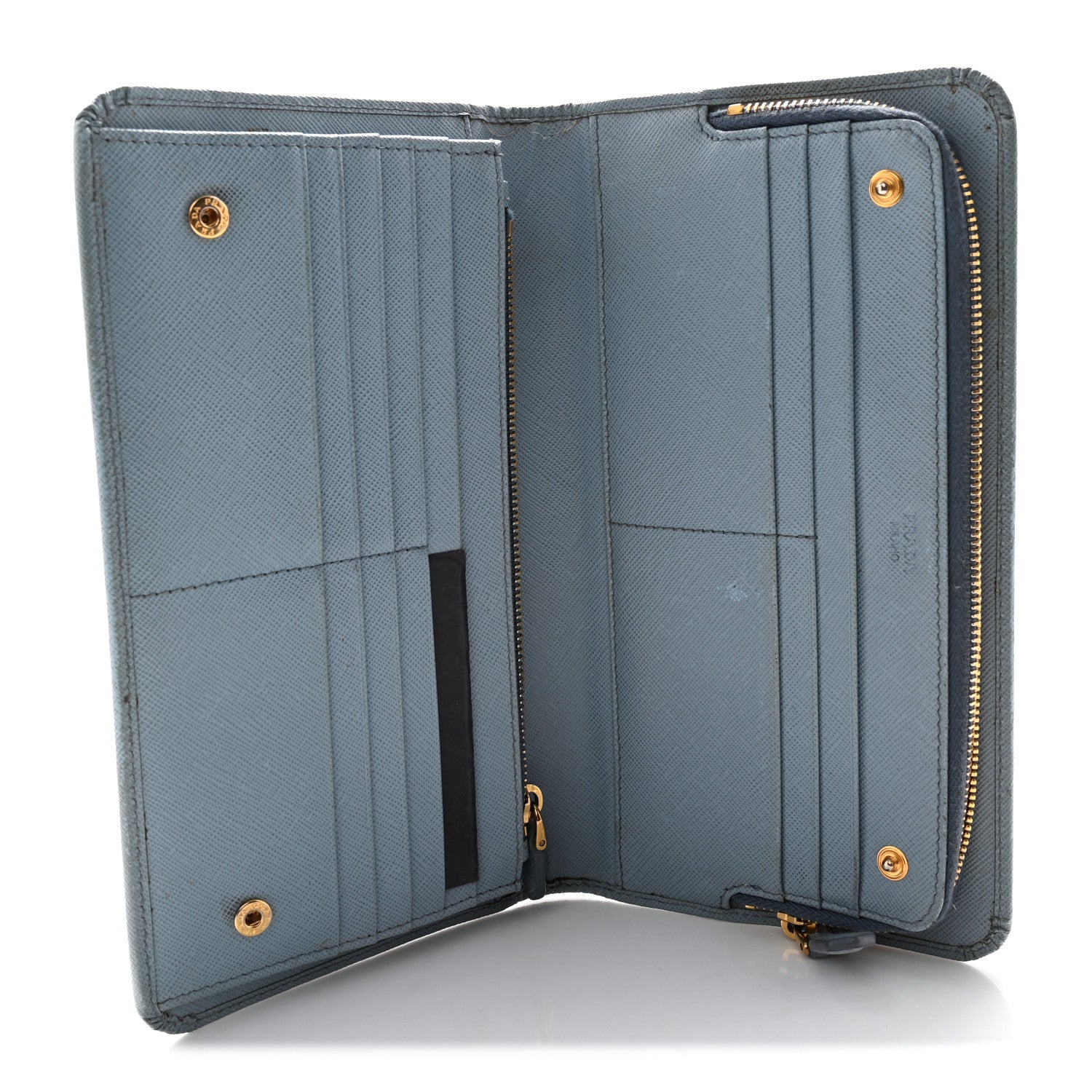 Prada Saffiano Metal Continental Wallet Astrale 5 of 14