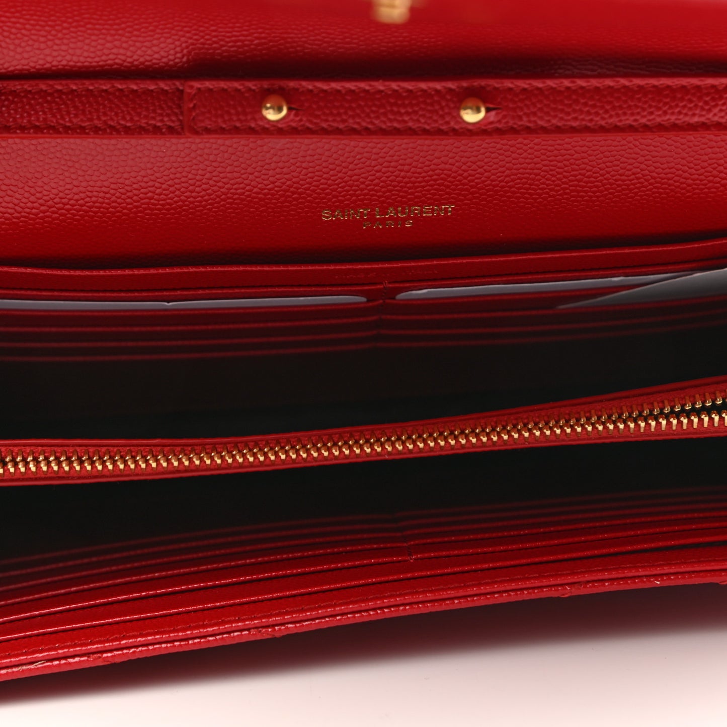 Grain De Poudre Matelasse Chevron Monogram Chain Wallet Bandana Red