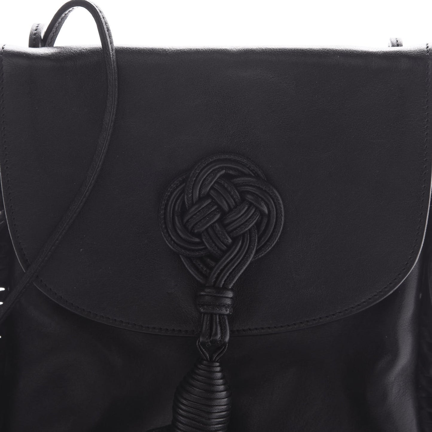 Lambskin Fringe Small Anita Crossbody Bag Black