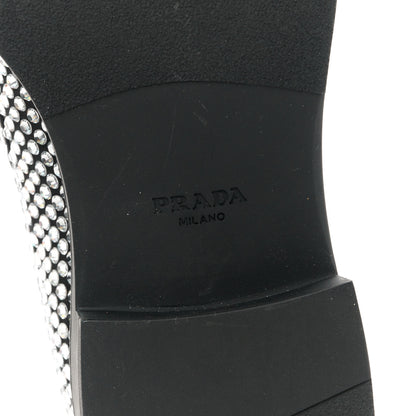 Prada Satin Crystal Metal Triangle Logo Mens Loafers 7 Cristal 6 of 10