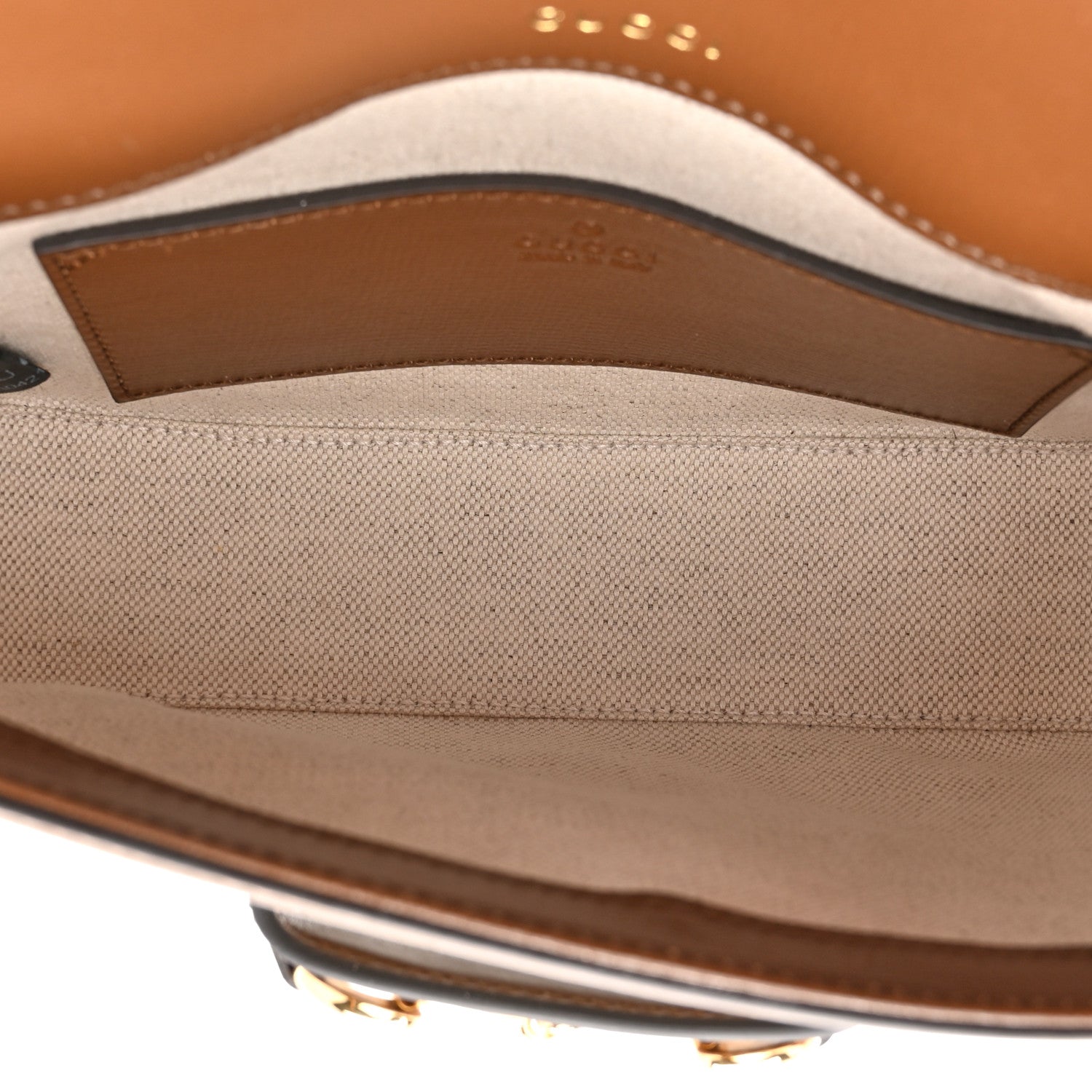 Gucci GG Supreme Monogram Web Mini Horsebit 1955 Shoulder Bag Beige Brown Sugar 5 of 11