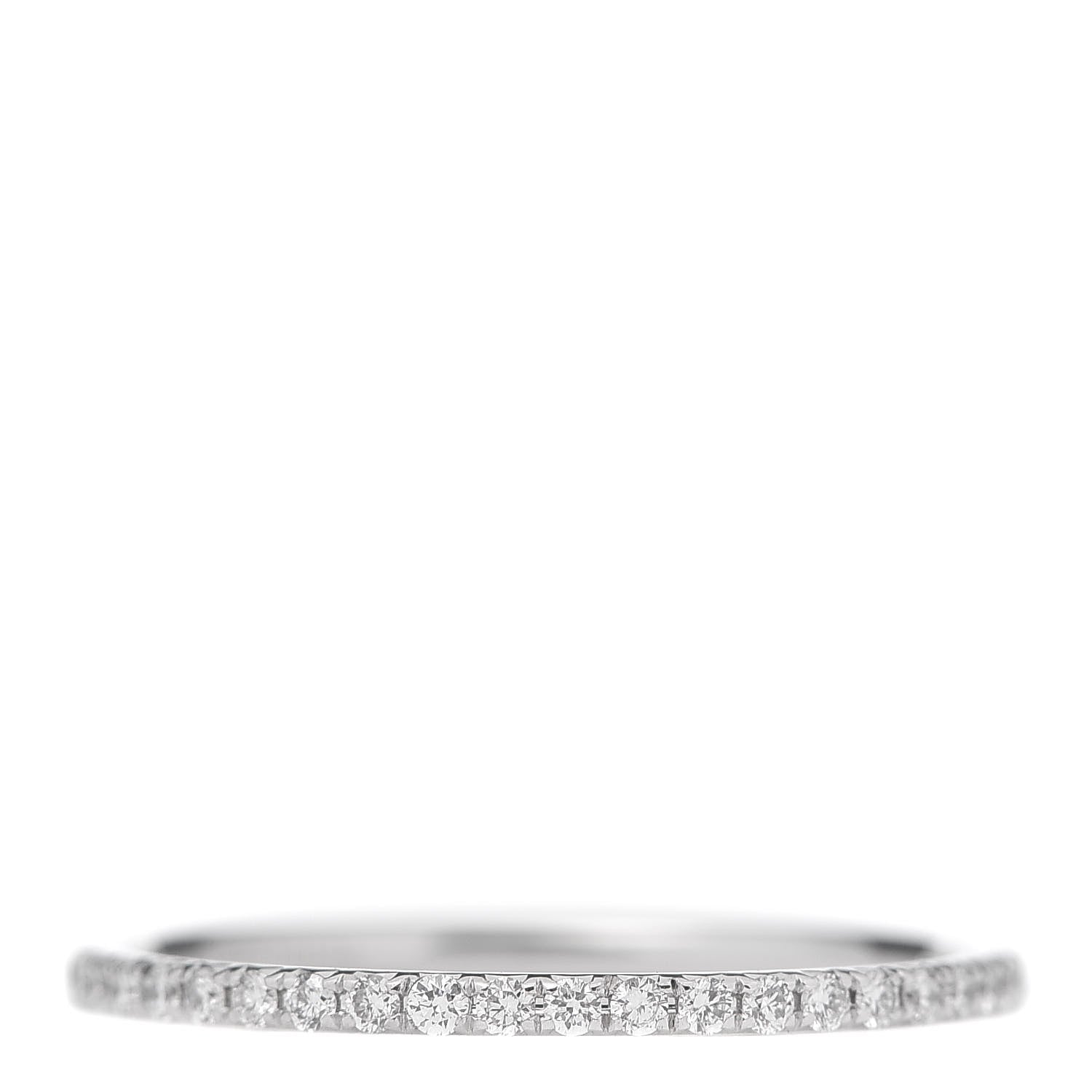 Tiffany 18K White Gold Diamond Metro Band Ring 54 7 1 of 5