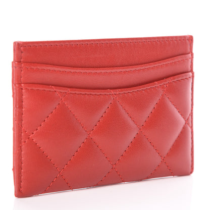 Chanel Lambskin Quilted Card Holder Red Pink 3 of 9