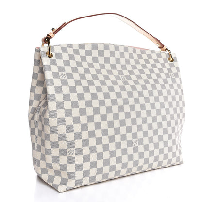 Louis Vuitton Damier Azur Graceful MM Rose Ballerine 3 of 9