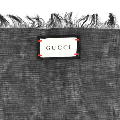 Gucci Modal Silk Coco Capitan Logo Square Scarf Black 3 of 3