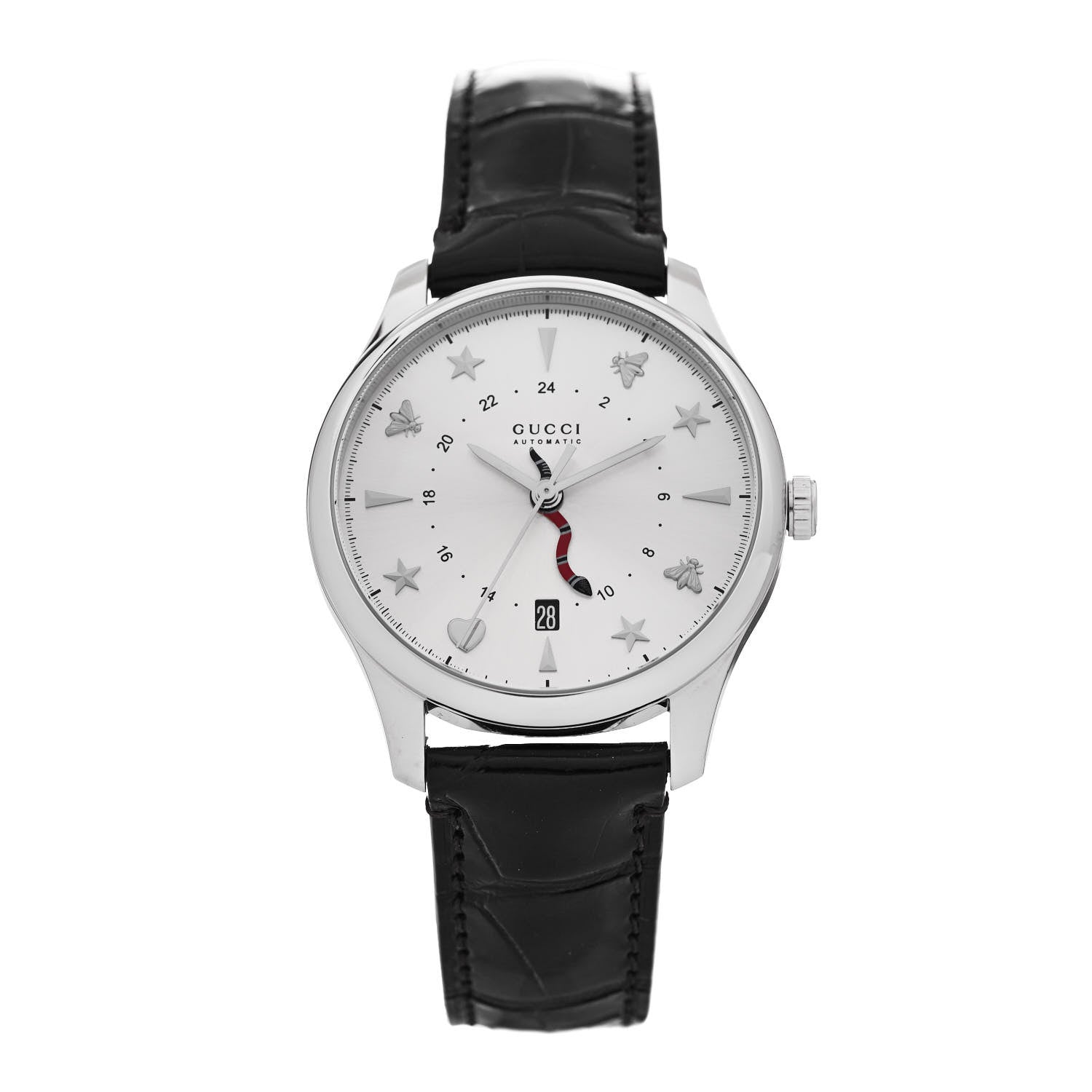 Gucci Stainless Steel Alligator 40mm G-Timeless Snake Hand Automatic Watch 1 of 5