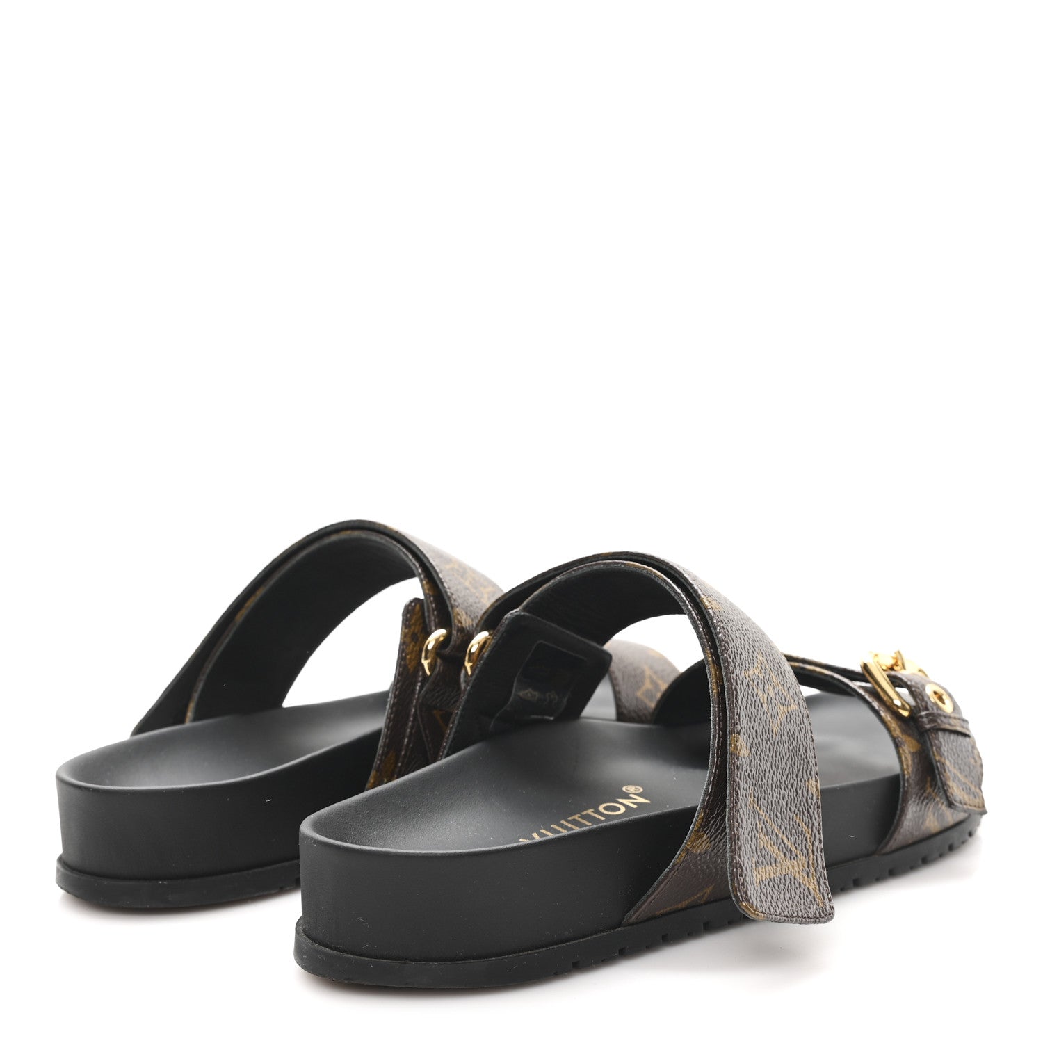 Louis Vuitton Monogram Bom Dia Mule Sandals 36.5 Black 5 of 9