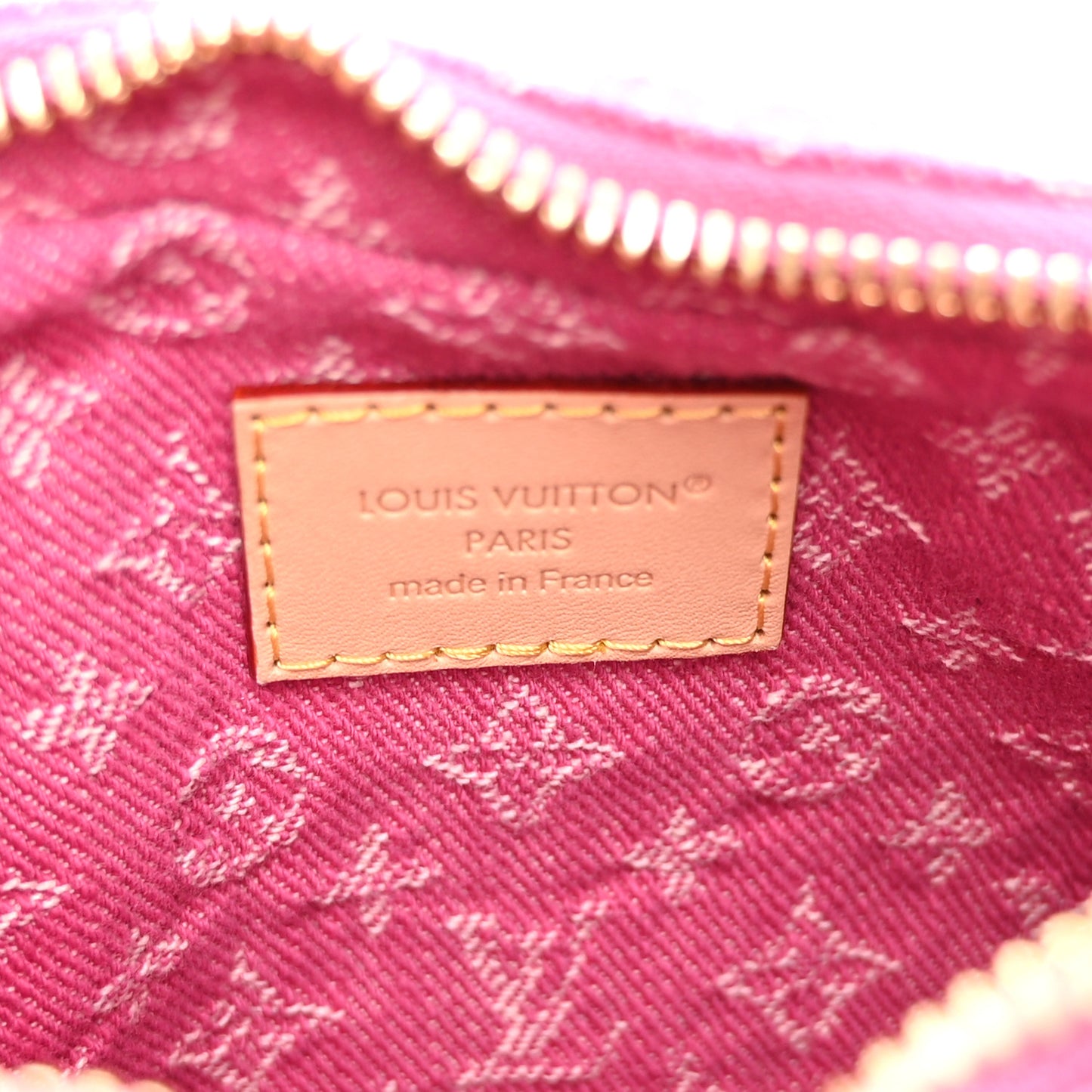 Monogram Denim Pochette Valley Fuchsia