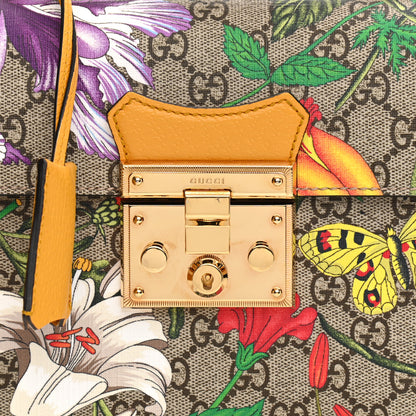 Gucci GG Supreme Monogram Flora Small Padlock Bamboo Shoulder Bag Beige Multicolor Crop 15 of 21