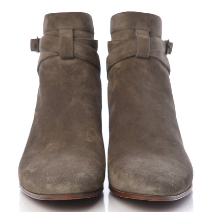 Saint Laurent Suede Womens Blake Ankle Boots 37.5 Kaki Militaire 2 of 10